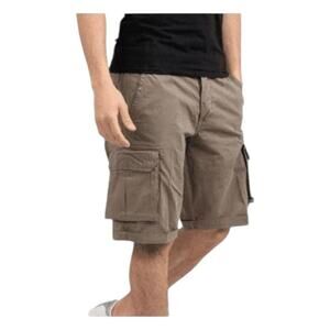 40 Weft Mens Beige Nick Cargo Shorts Cotton Utility Style Casual Comfort Size 32